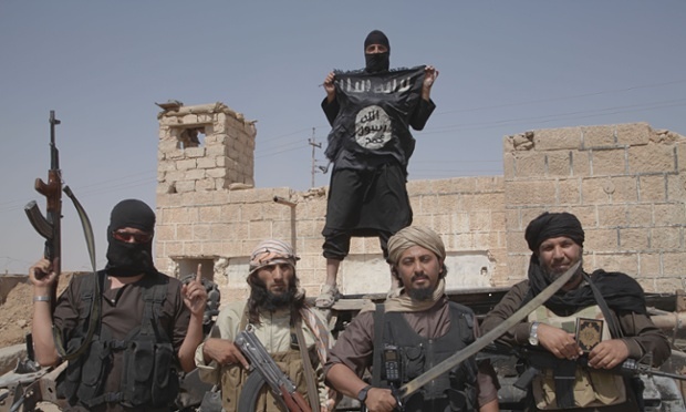 Islamic State fighters at Syria Iraq border 11Jun2015 Guardian